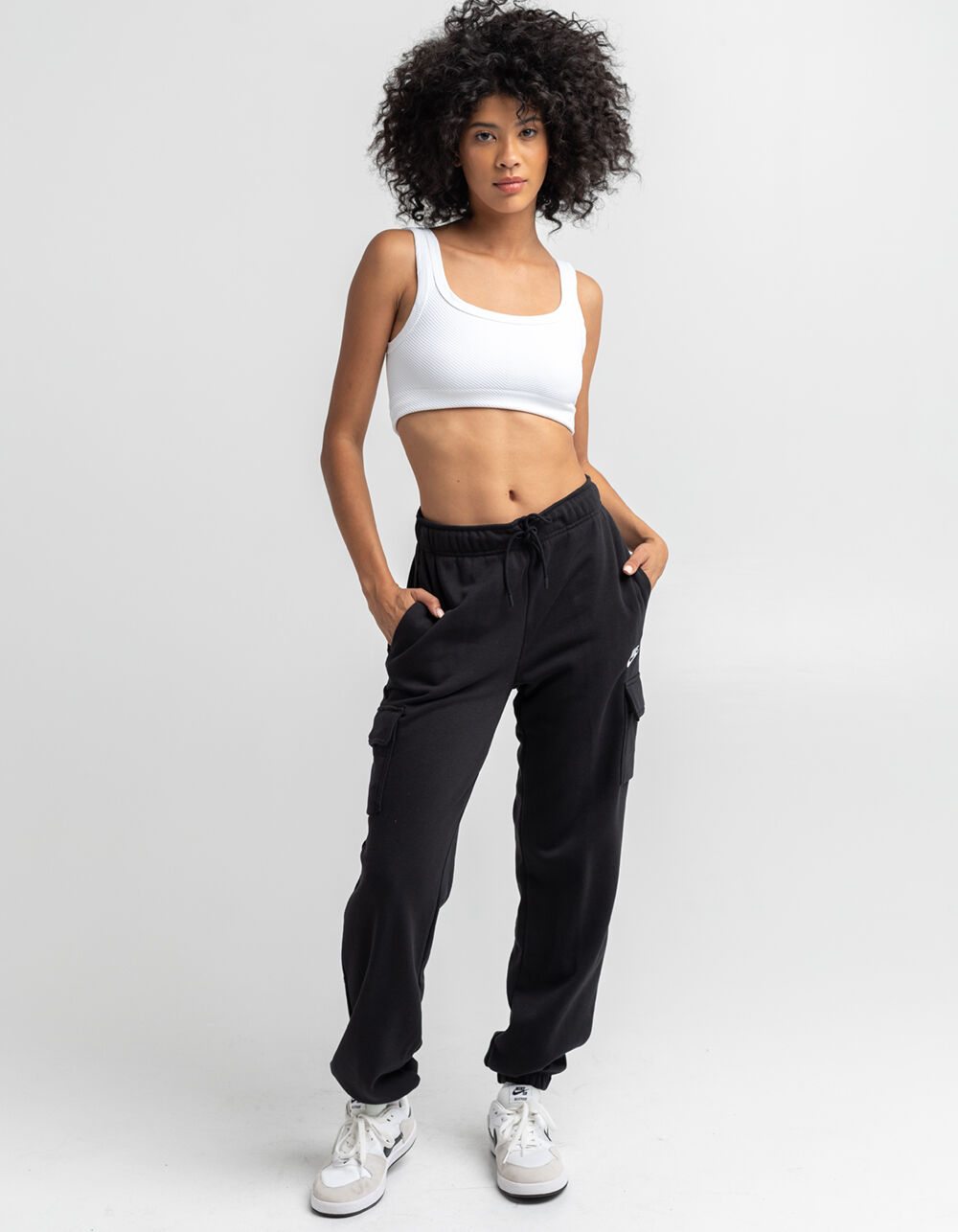 NIKE Sportswear Mid-Rise Cargo Womens Sweatpants - BLACK | Tillys