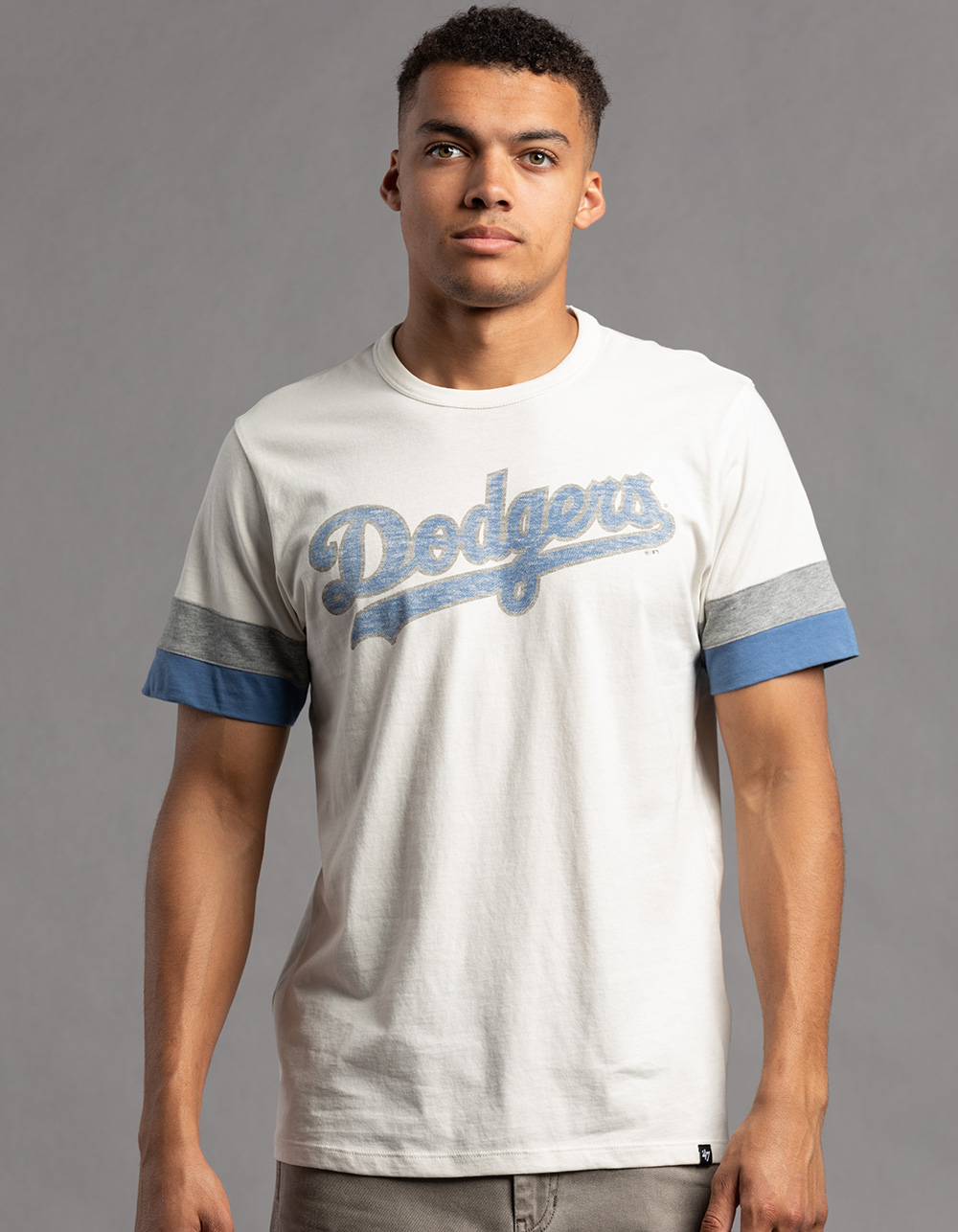 47 Brand MLB LA Dodgers T-Shirt In White With Script Logo Print