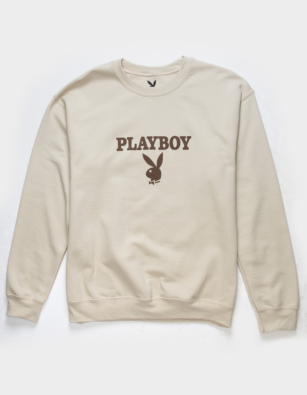 PLAYBOY Crew Fleece Logo Mens Sweatshirt - SAND