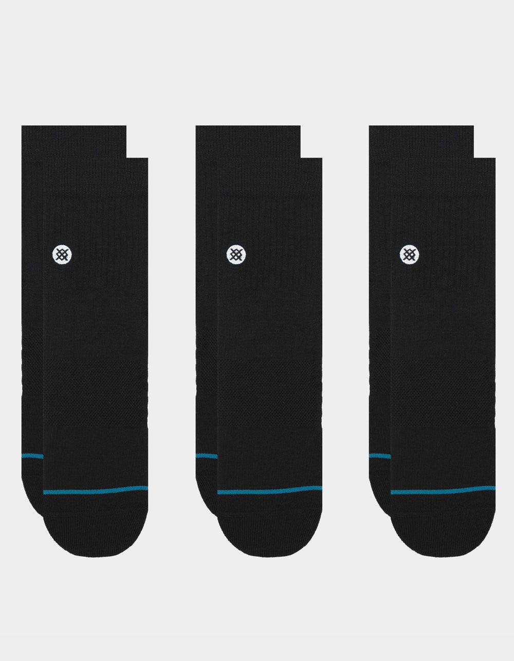 STANCE Icon 3 Pack Mens Quarter Socks - BLACK | Tillys