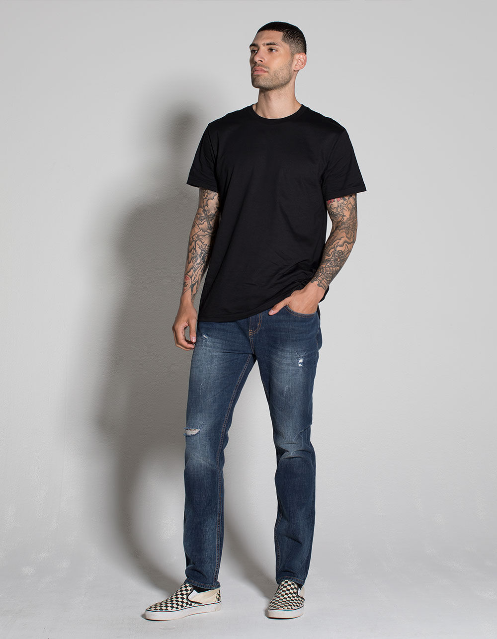 RSQ Seattle Mens Skinny Taper Stretch Ripped Jeans - RINSE | Tillys
