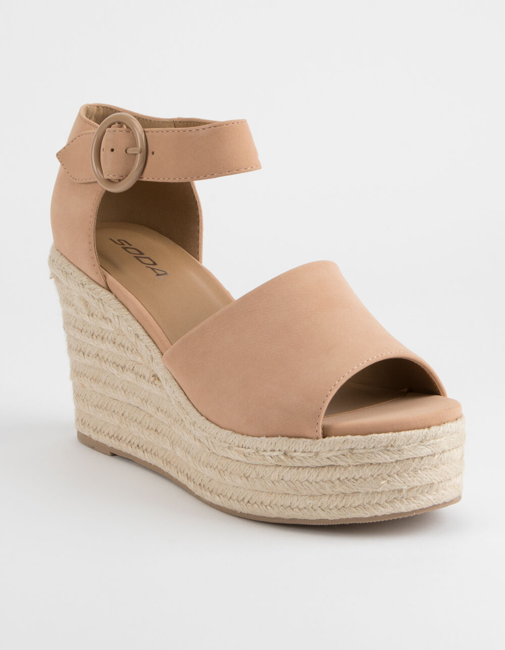 SODA Ankle Strap Nude Womens Espadrille Wedges - NUDE | Tillys