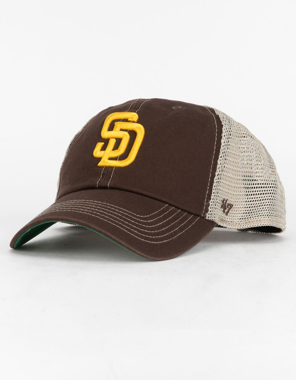 Men's '47 Brown San Diego Padres Logo Trawler Clean Up Trucker Snapback Hat