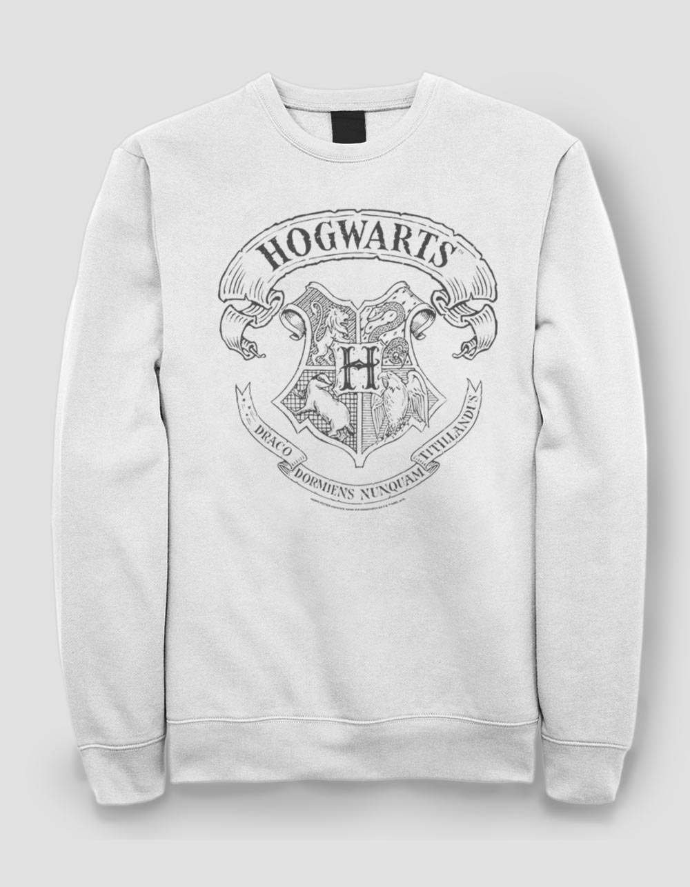 Tillys WHITE Unisex POTTER Crewneck HARRY | Hogwarts Crest - Sweatshirt