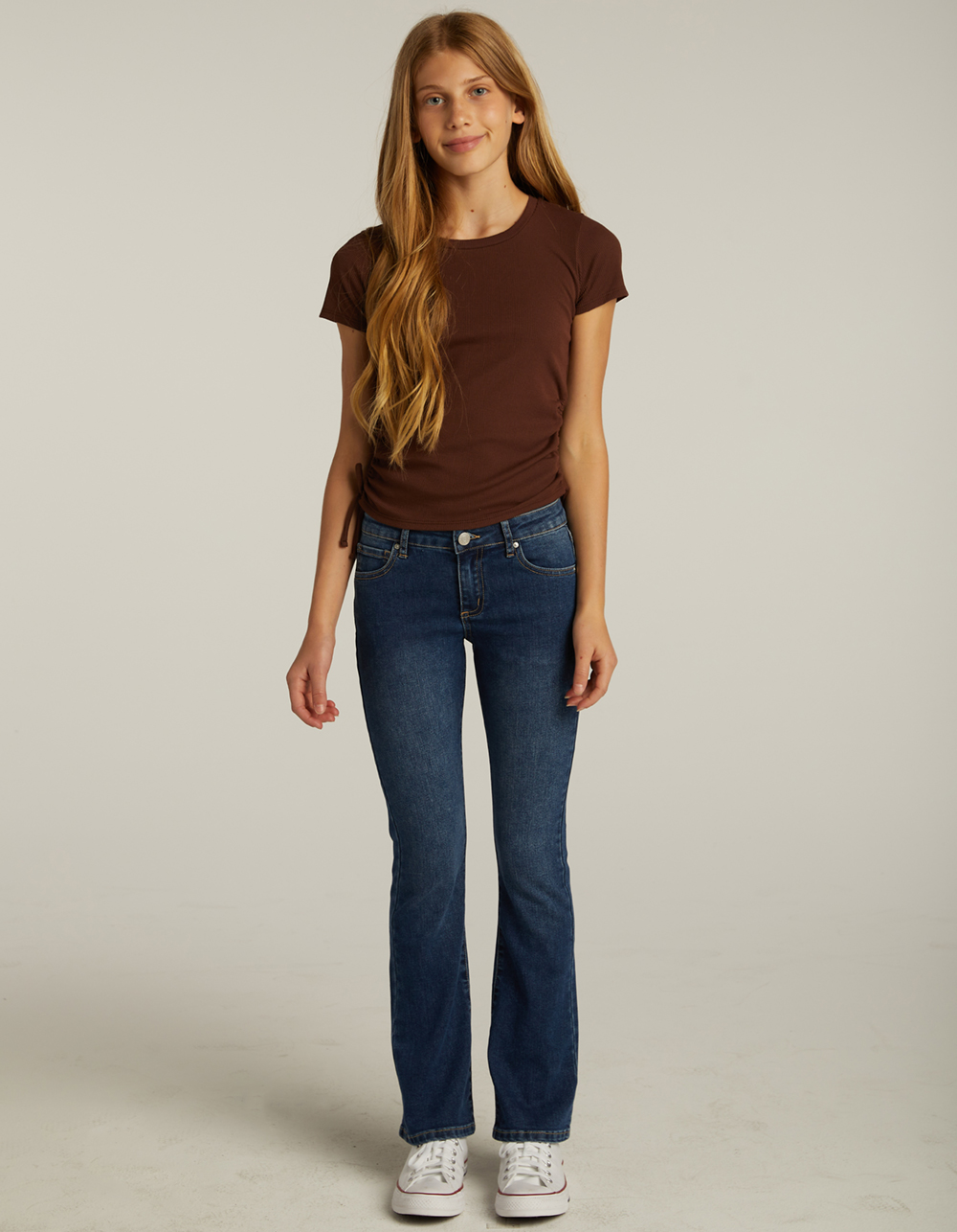 Low-Rise Dark Wash Flare Jeans
