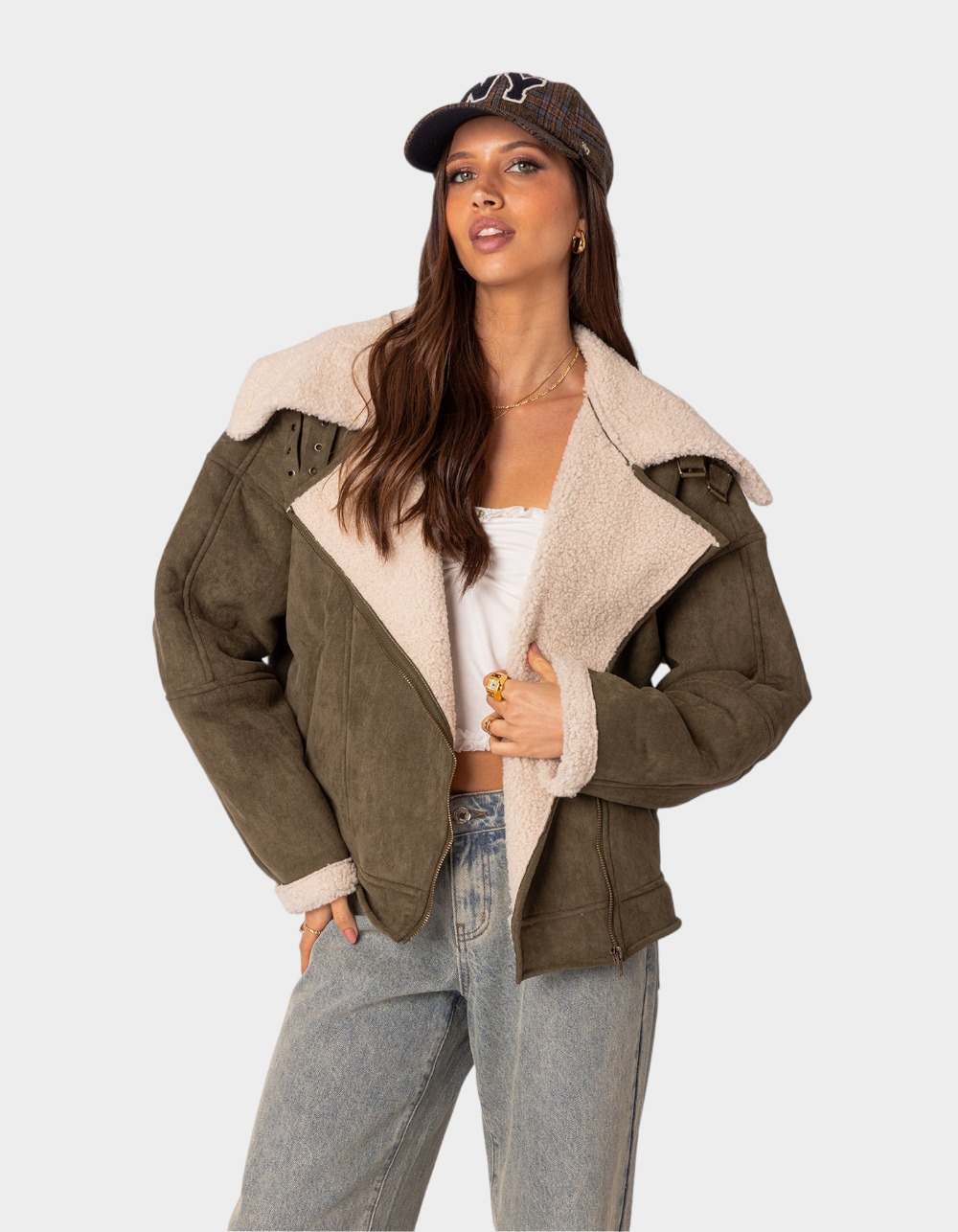 Kendall Cozy Sherpa Jacket / Winter White – eladay