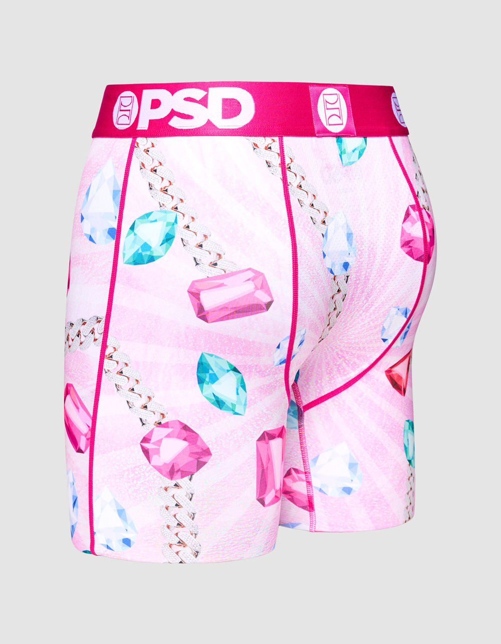 PSD Underwear Men's Miami Diamonds Boxer Brief Large L Pink
