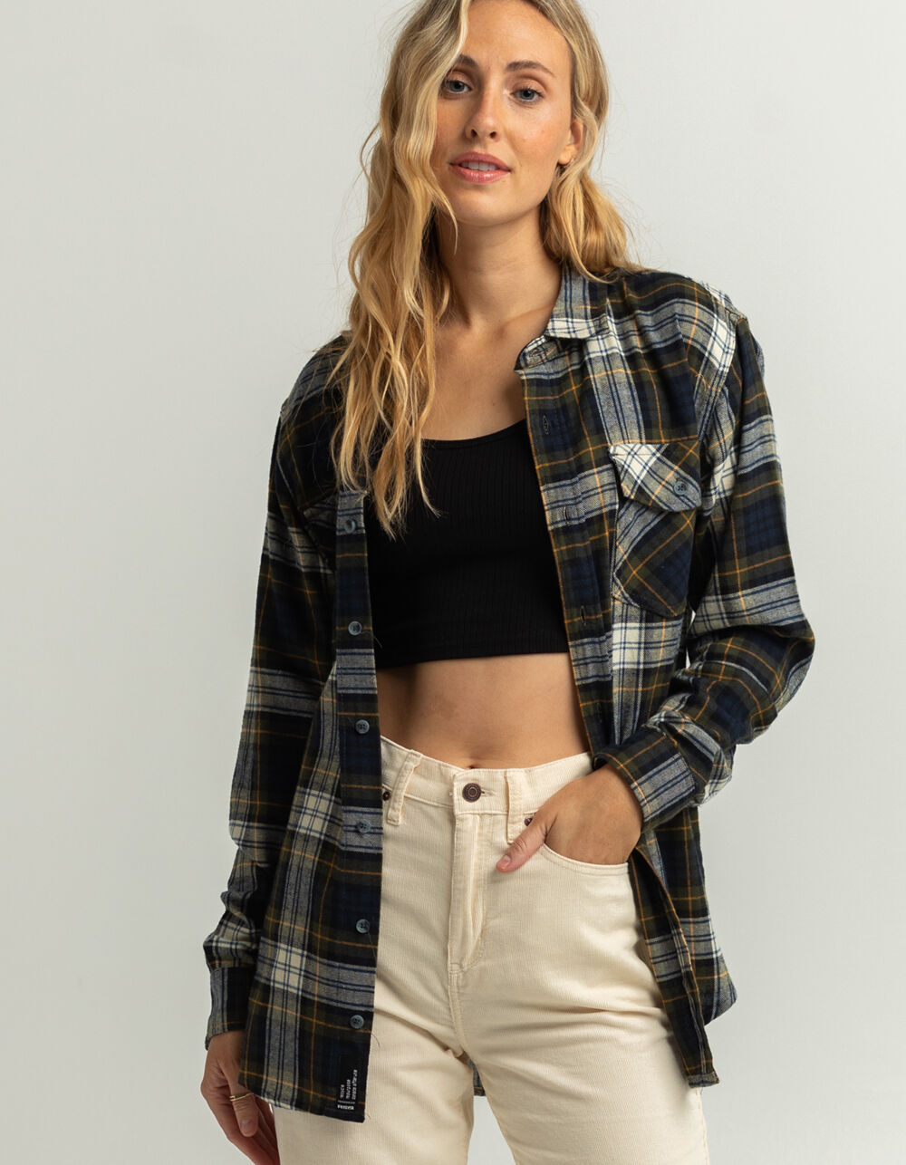 RSQ Womens Oversized Flannel Shirt - BLUE COMBO | Tillys