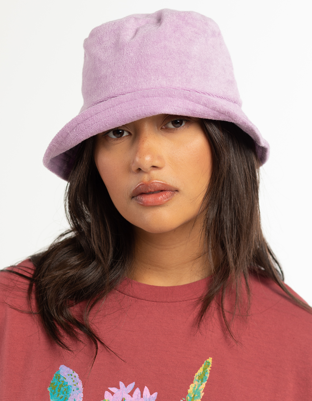DAVID AND YOUNG Terry Cloth Womens Bucket Hat - LAVENDAR | Tillys