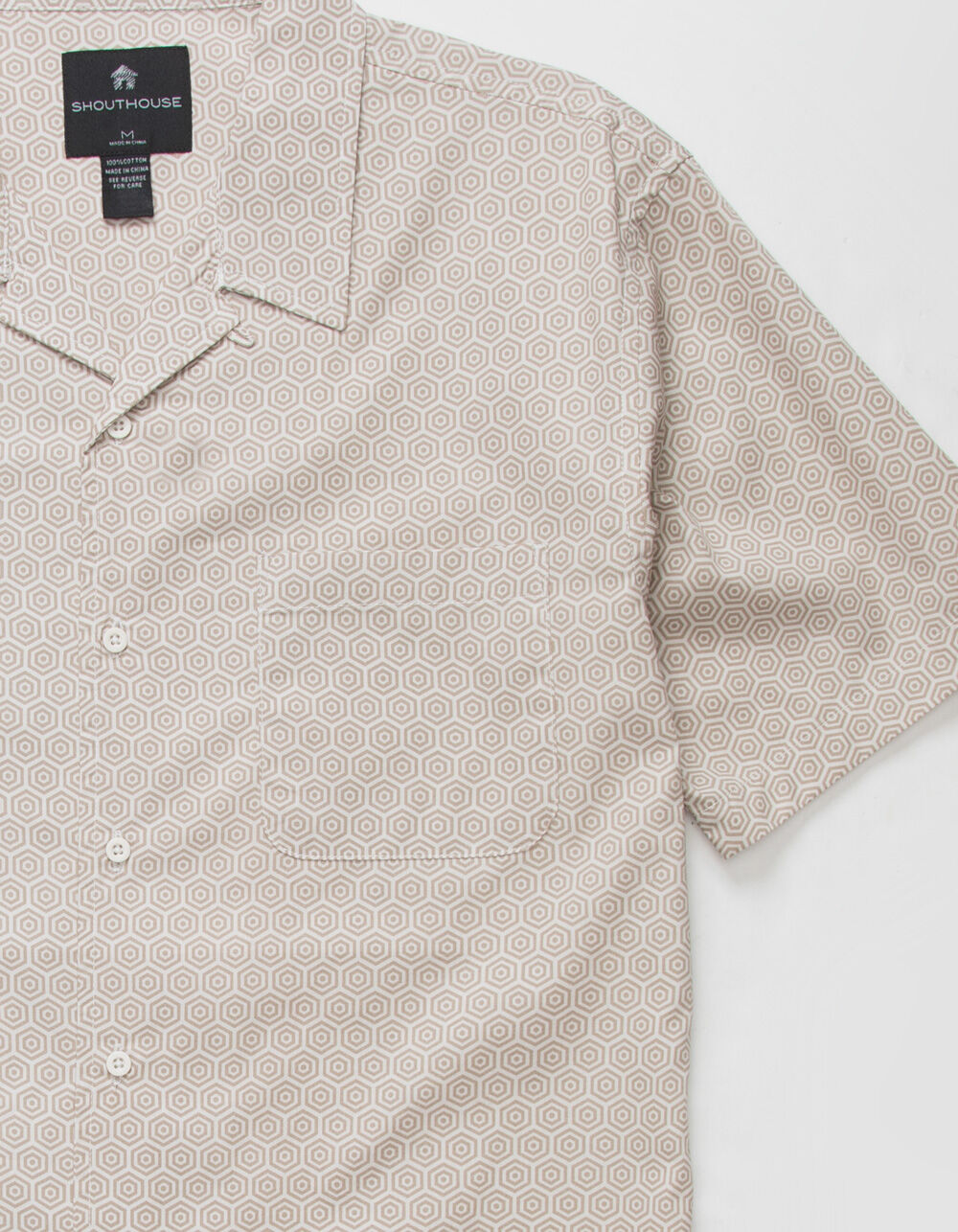SHOUTHOUSE Geo Button Up Mens Shirt - OFF WHITE | Tillys