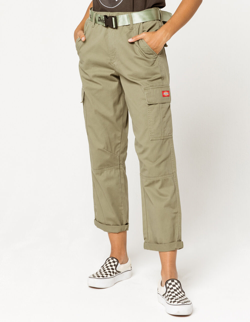DICKIES Belted Utility Olive Cargo Pants
