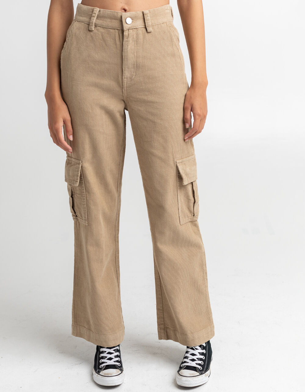 Buy Floerns Womens High Waist Flap Pocket Zipper Corduroy Cargo Pants  Camel XSmall at Amazonin