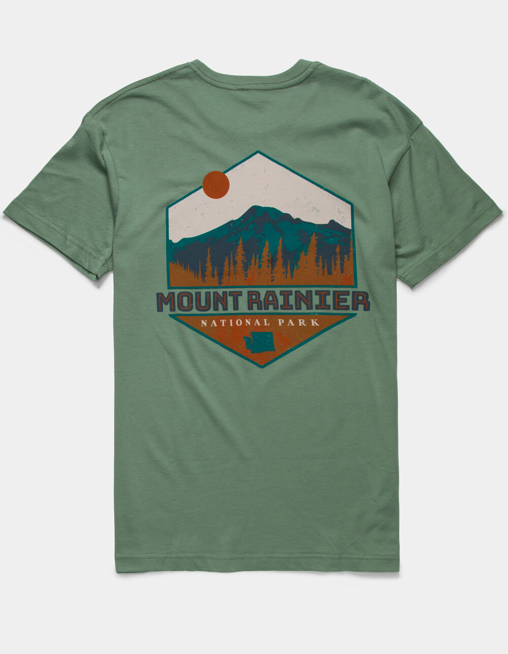 IMAGE1 Mt Rainier Hexagon Mens T-Shirt - GREEN | Tillys