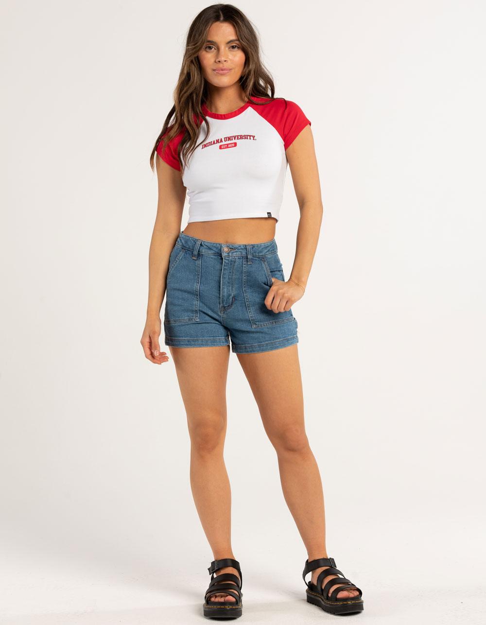 HYPE AND VICE Indiana University Womens Raglan Tee - WHT/RED | Tillys