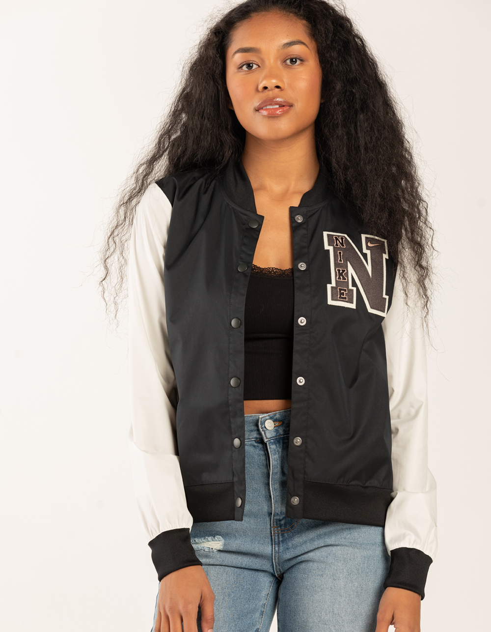 NIKE Sportswear Varsity Womens Jacket - BLACK COMBO