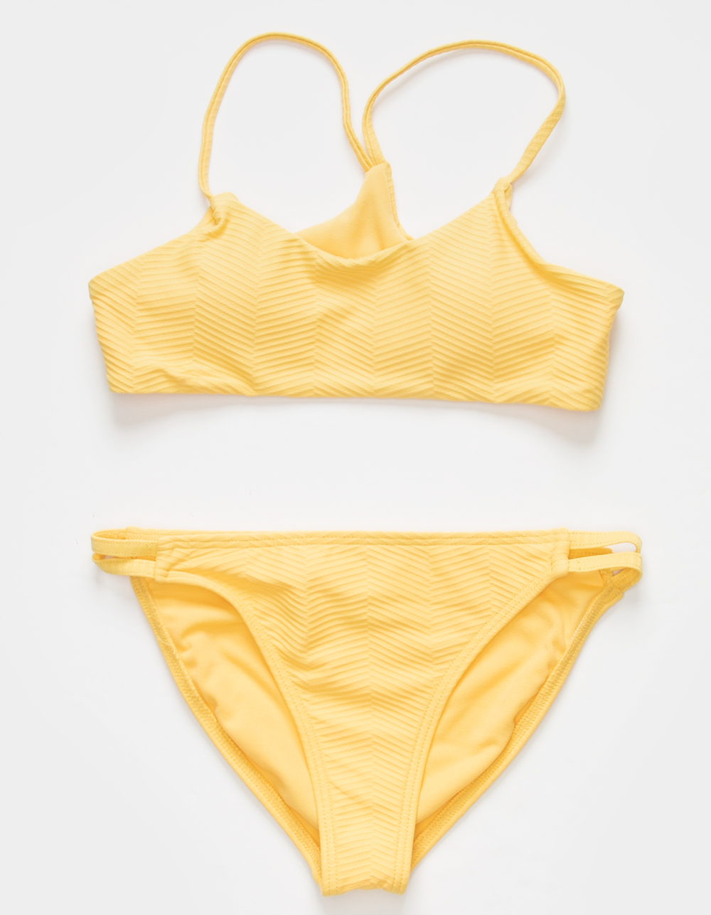 RSQ Girls Herringbone Bralette Bikini Set - BANANA | Tillys