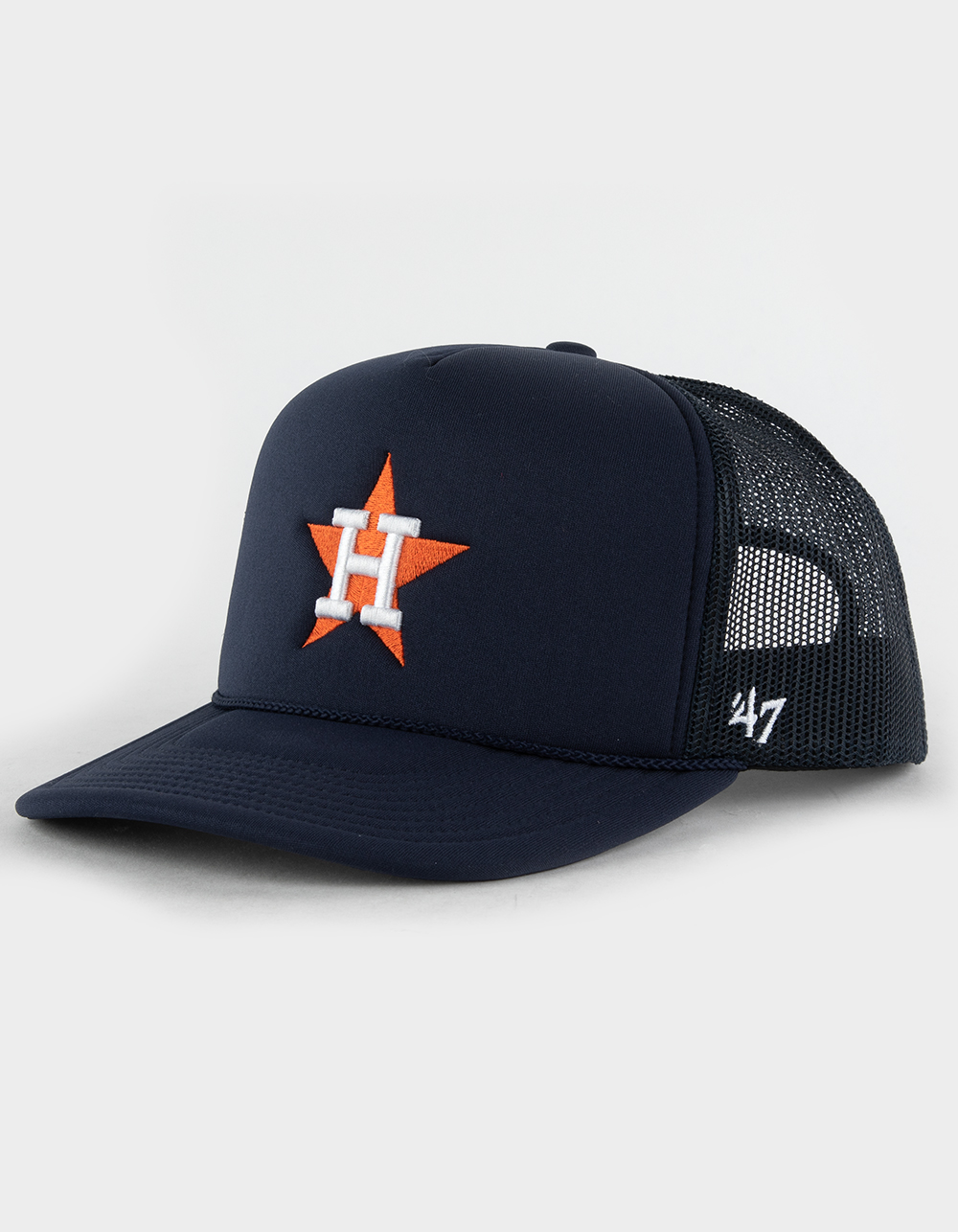 47 Brand Houston Astros Cooperstown Rewind Patch '47 Trucker Hat - Navy/Orange - One Size