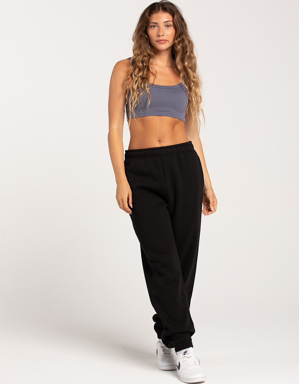 MTV Womens Joggers Sweat Pants Size XS Black Stretch Waist Logo Draw String