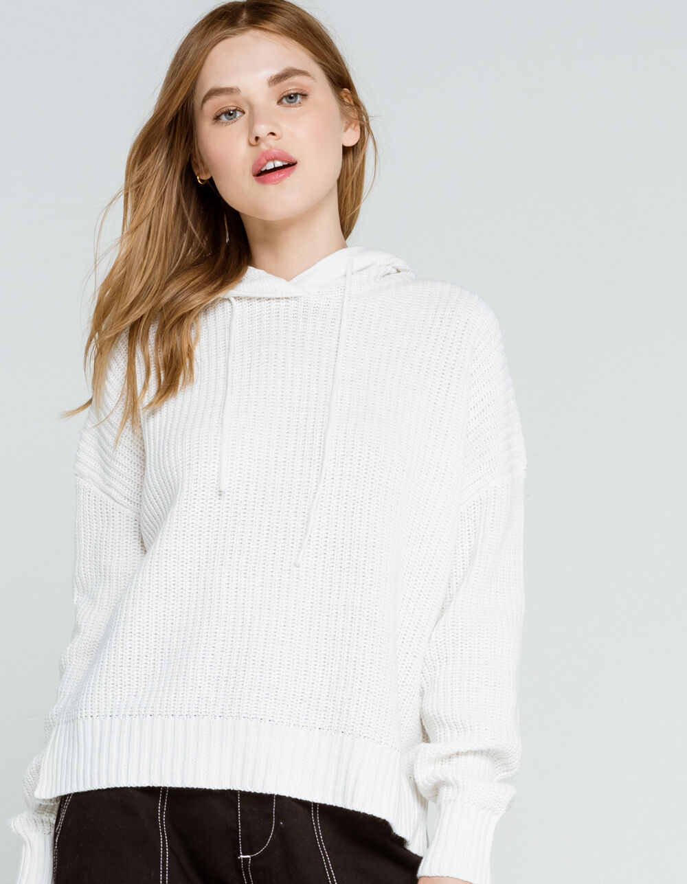 ECO BY DESIGN Recycled Yarn Womens Pullover Hoodie - WHITE | Tillys