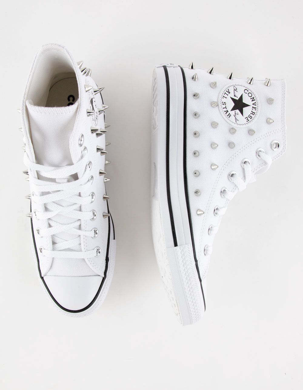 CONVERSE Chuck Taylor All Star Studded Womens High Top Shoes - WHITE ...