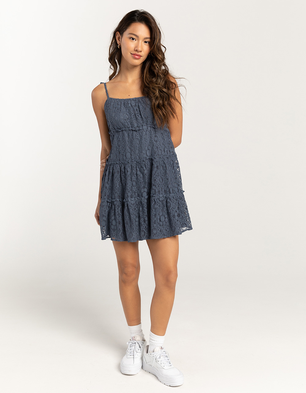 RSQ Womens Lace Tier Slip Dress - DARK BLUE | Tillys