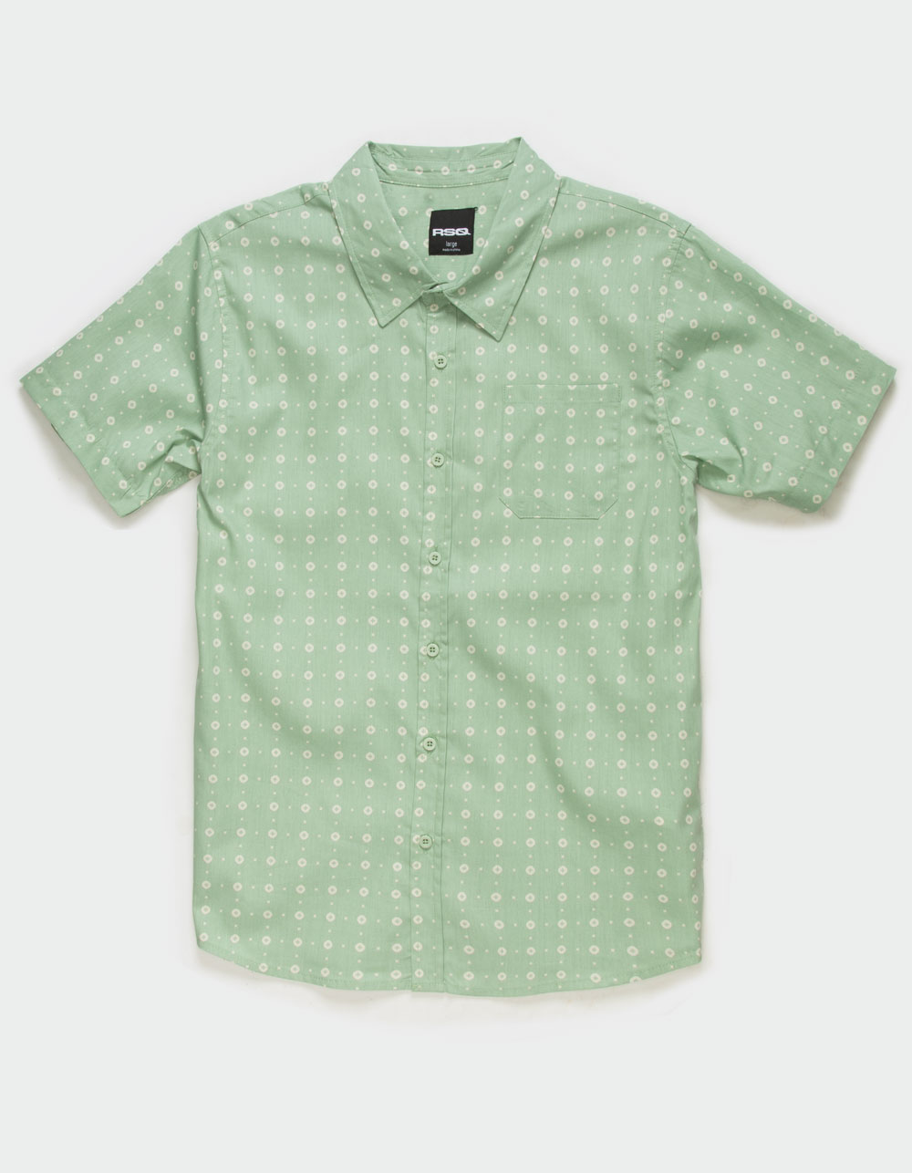 RSQ Boys Ditsy Geo Button Up Shirt - GRASSHOPPER | Tillys