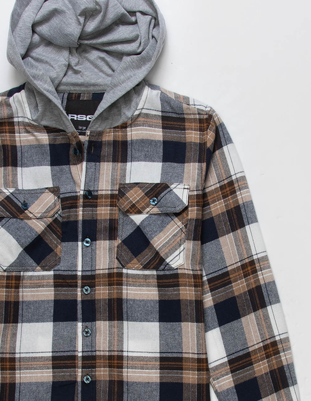 RSQ Boys Plaid Hooded Flannel - BROWN | Tillys