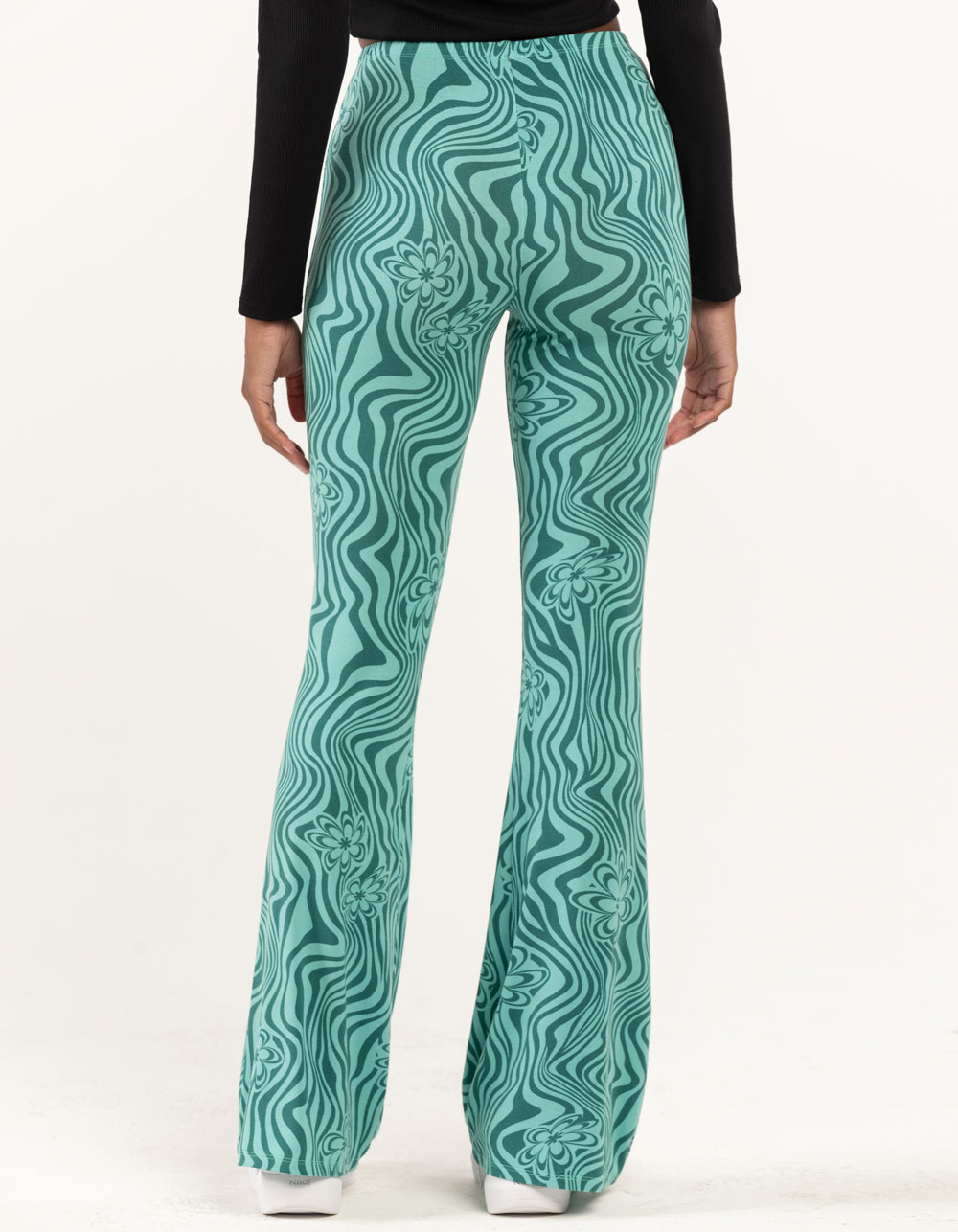 RSQ Womens High Rise Zebra Print Pants - GREEN COMBO