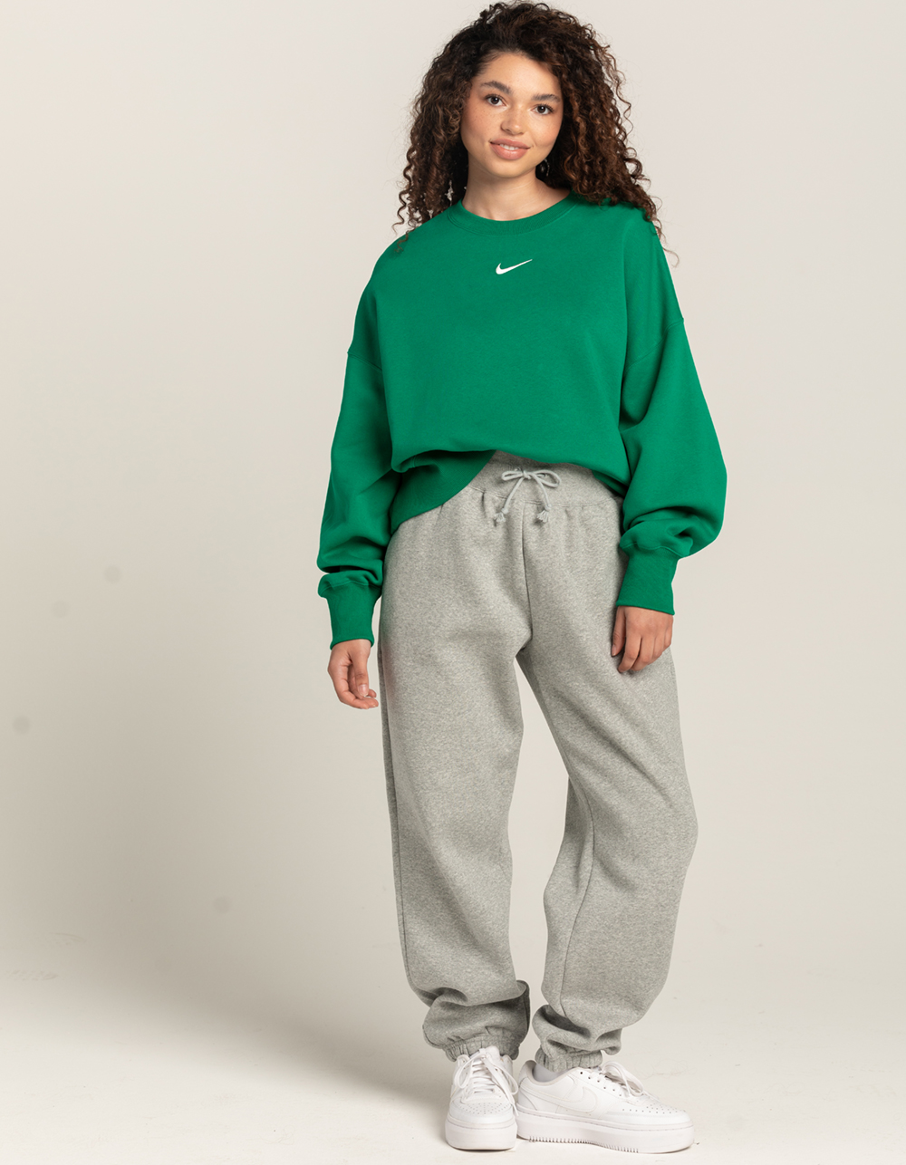 NIKE Nike Sportswear Phoenix Fleece Women's High-Waisted Wide-Leg Sweatpants, Sage green Women's Casual Pants