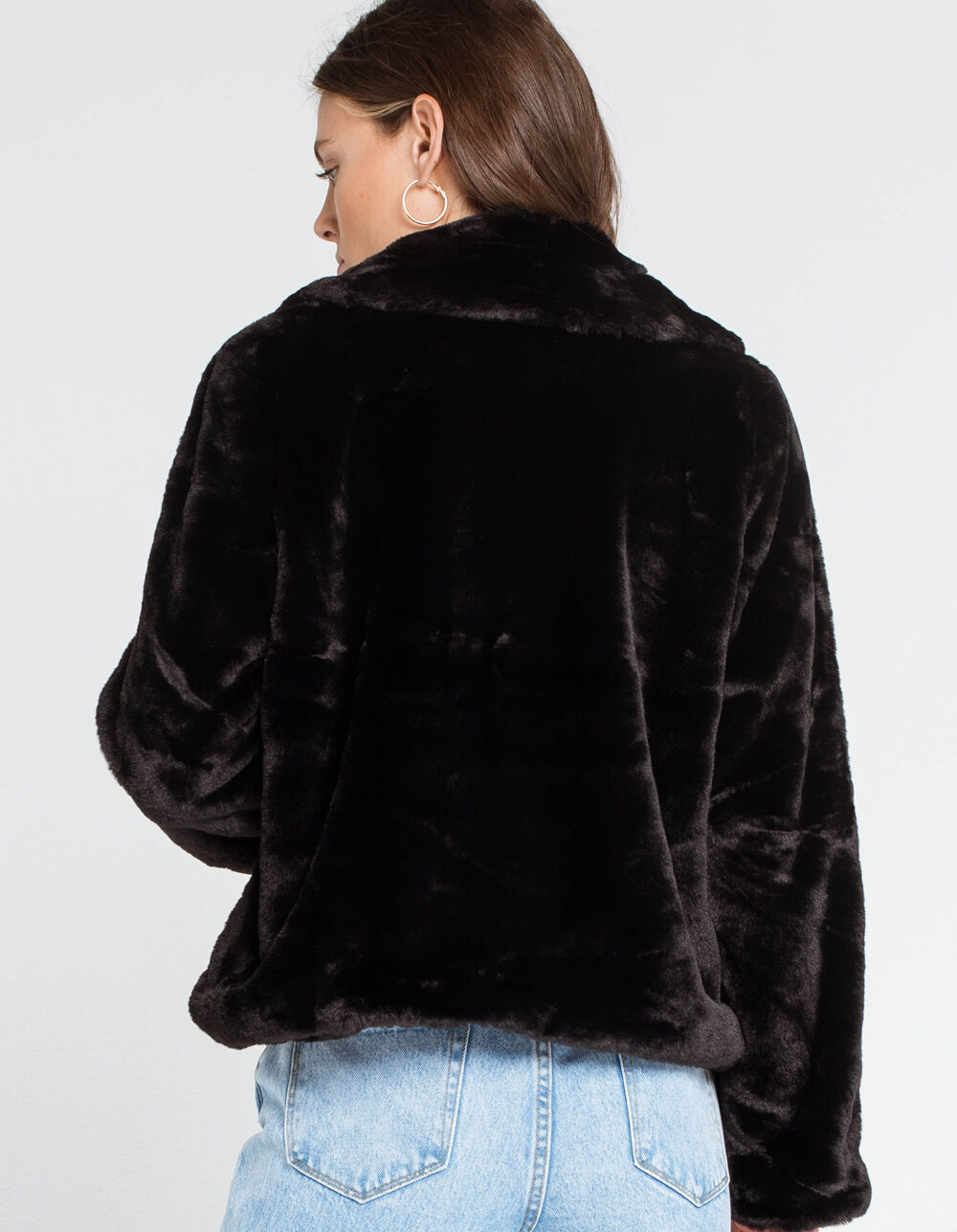 OBEY Icon Faux Fur Womens Jacket - BLACK | Tillys