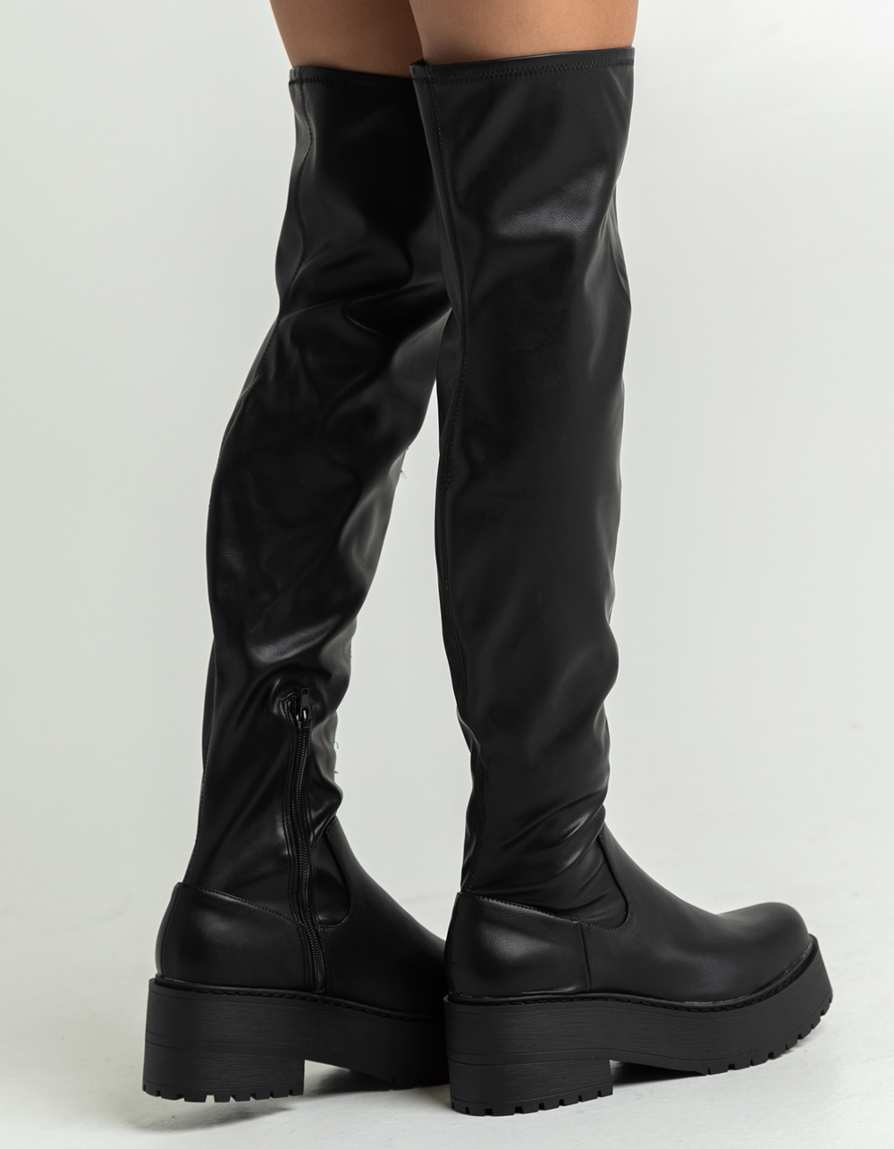 SODA Over The Knee Womens Lug Boots - BLACK | Tillys