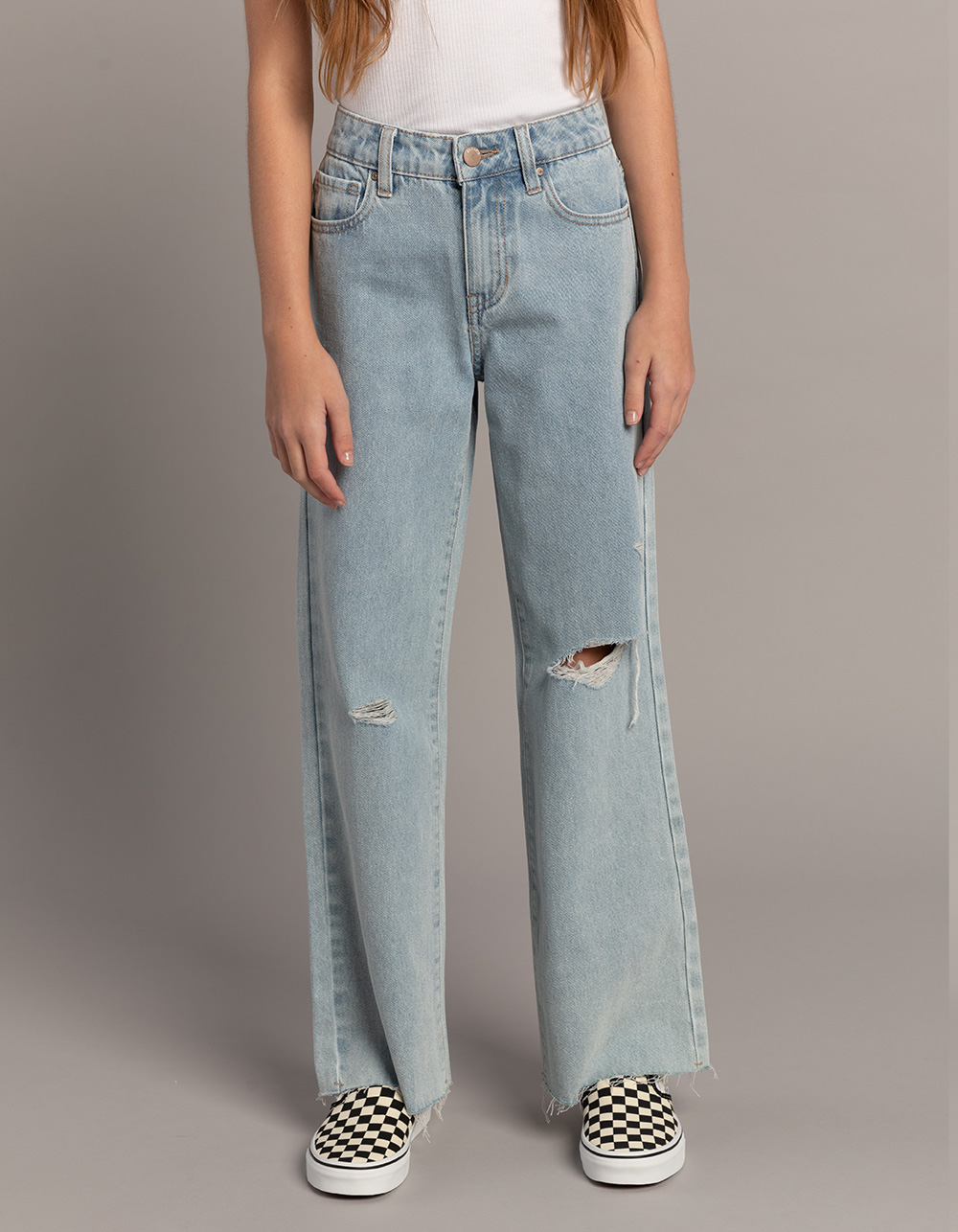 RSQ Girls High Rise Wide Leg Jeans - LIGHT WASH