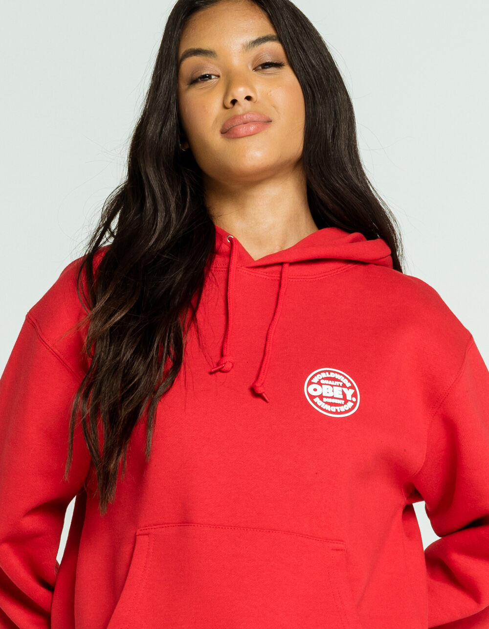 OBEY Quality & Dissent Womens Hoodie - SCARLET | Tillys