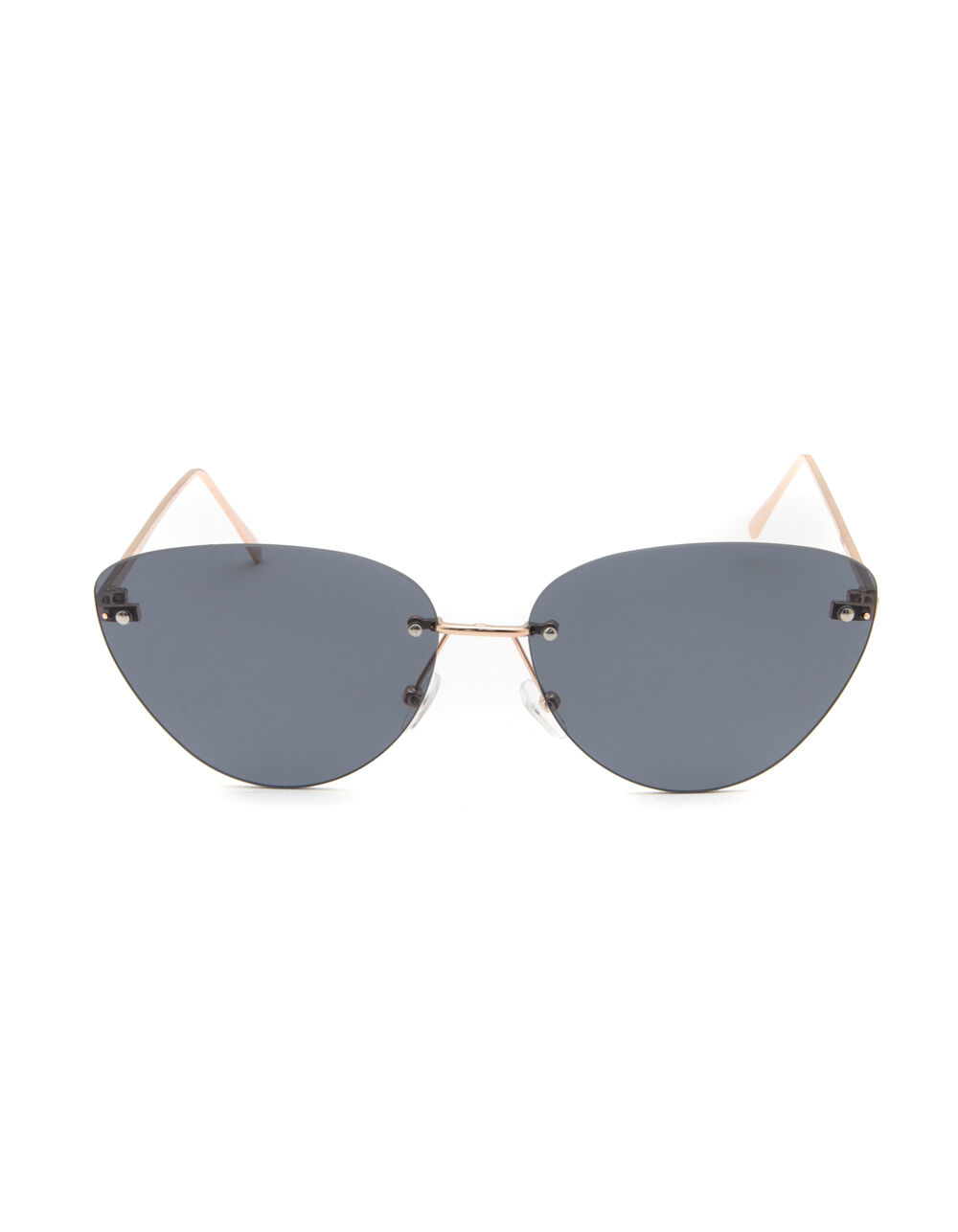 Rimless Cateye Sunglasses - BLACK - DR1647-72S