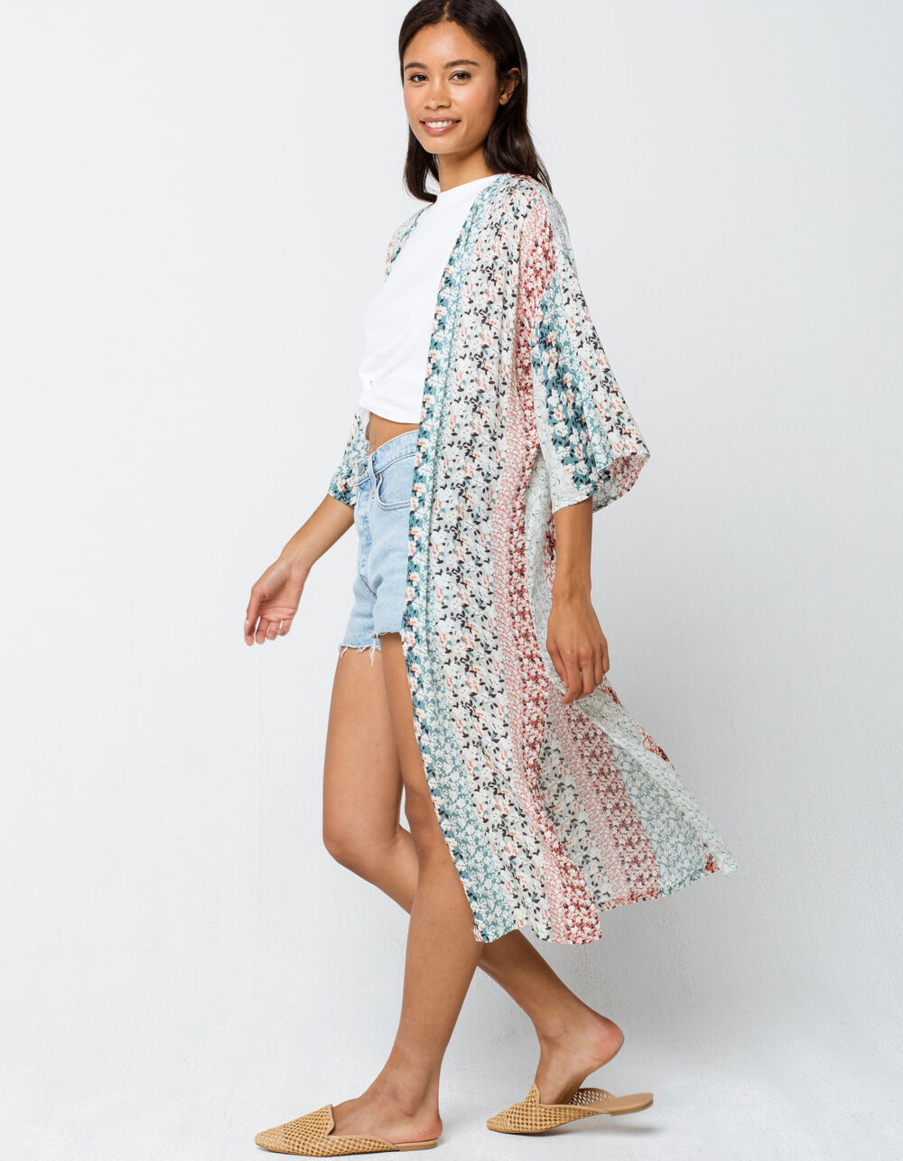 SKY AND SPARROW Patchwork Floral Womens Kimono - MULTI | Tillys