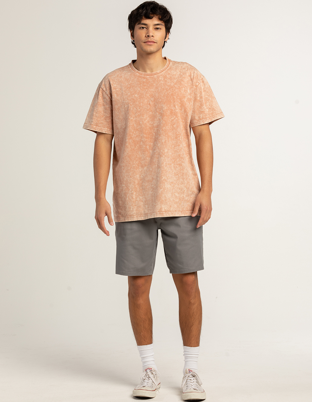 RSQ Mens Acid Wash Oversized Tee - RUST | Tillys
