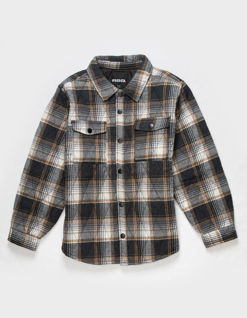 RSQ Boys Quilted Flannel Jacket - GRAY/WHITE | Tillys