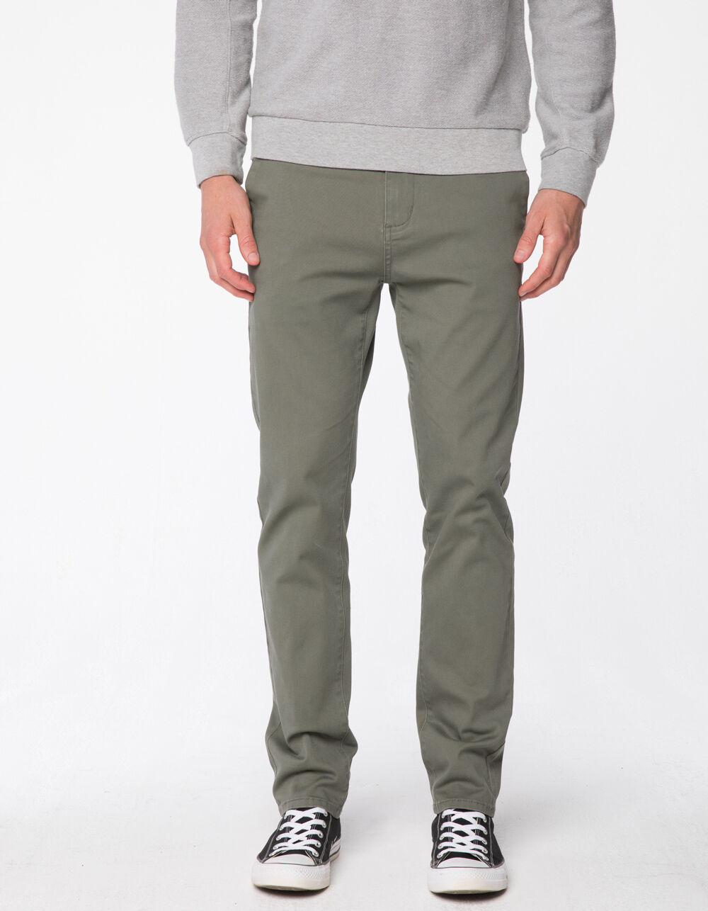 RSQ London Skinny Heather Olive Mens Chino Pants - HEATHER OLIVE | Tillys