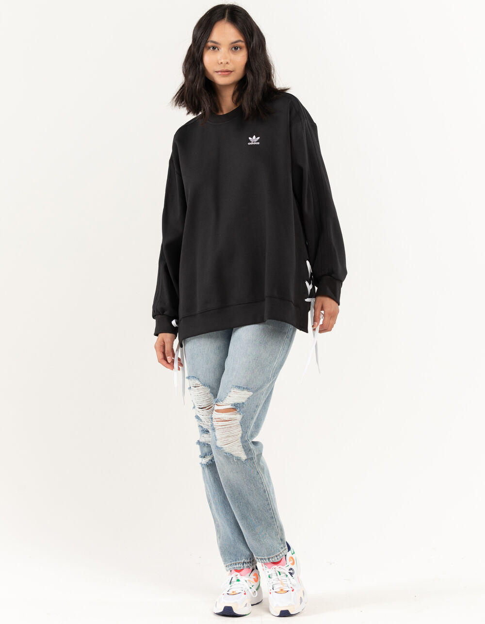 ADIDAS Always Original Womens Oversized Crewneck Sweatshirt - BLACK | Tillys