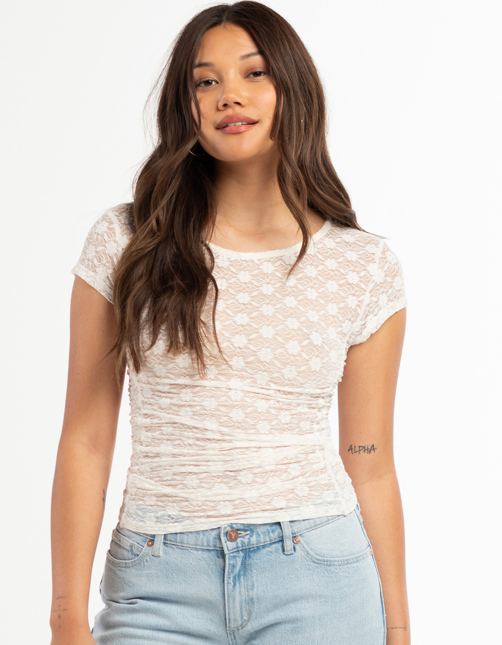FREE PEOPLE Keep it simple lace t-shirt – relic supply corp