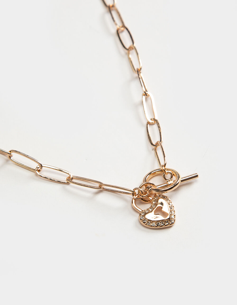 FULL TILT Heart Lock Toggle Necklace - GOLD | Tillys