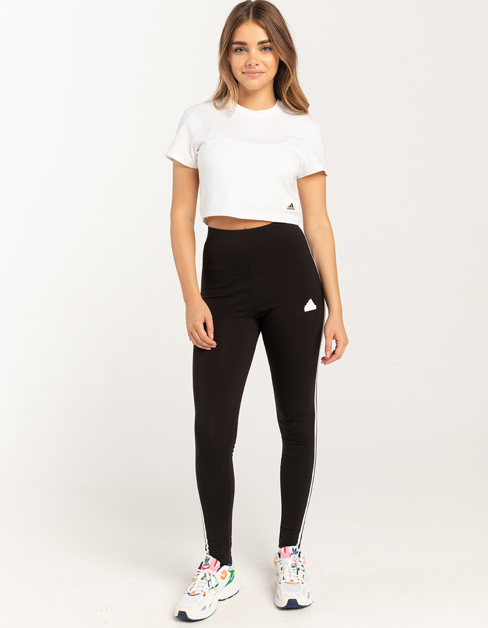 NEW Adidas Women's Trefoil 3 Stripe Logo Leggings - Black - XS