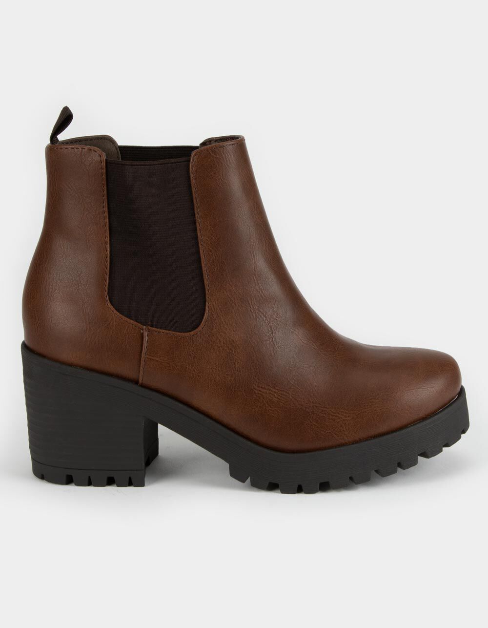 SODA Lug Sole Womens Brown Chelsea Boots - BROWN | Tillys