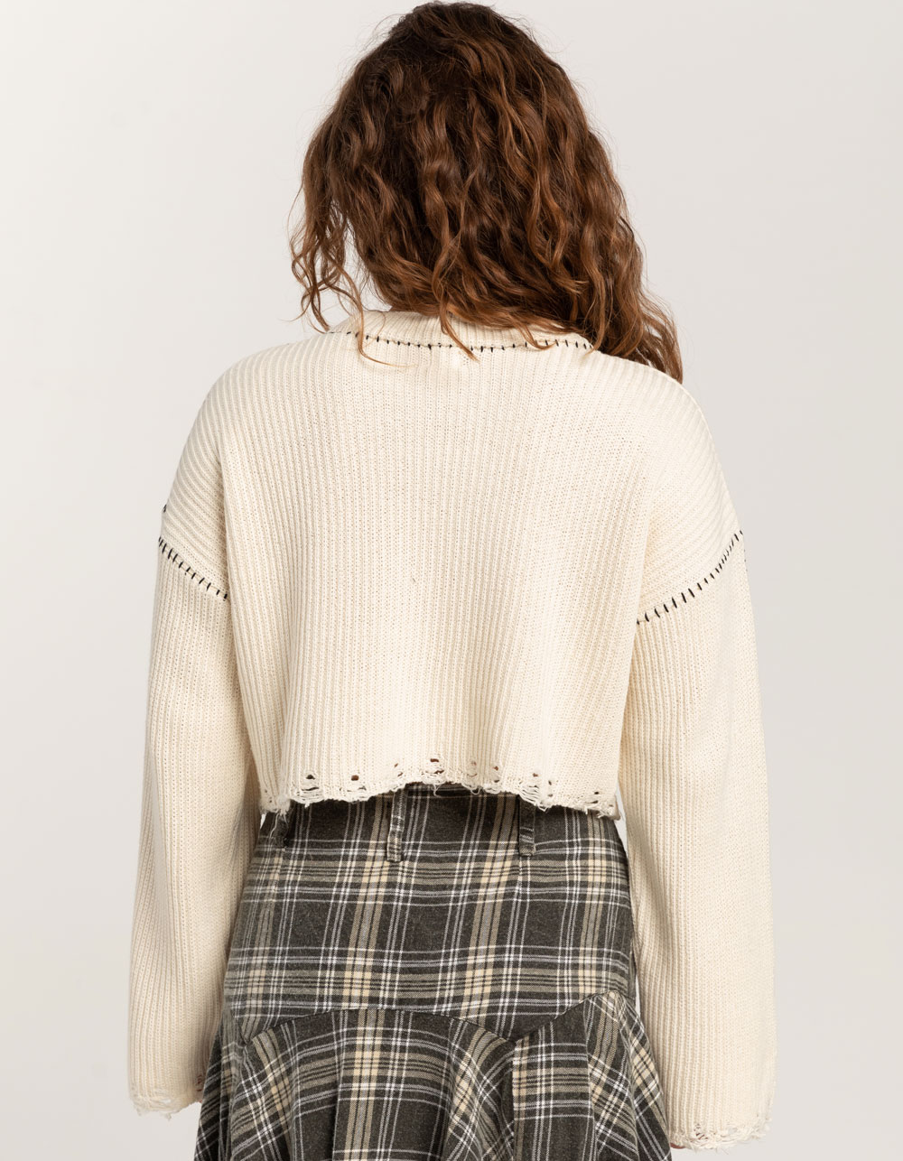 BDG Urban Outfitters Cropped Stitch | Tillys CREAM Sweater - Womens