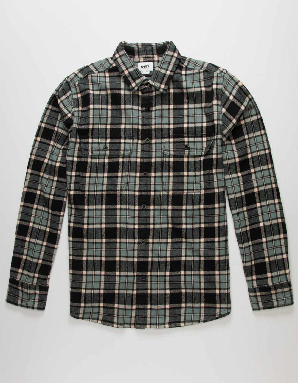 OBEY Divisions Mens Flannel - BLACK COMBO | Tillys