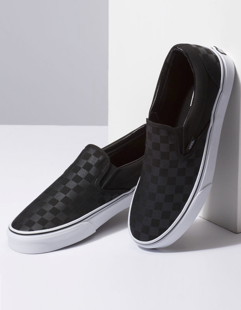 VANS Checkerboard Slip-On Black & Black Shoes - CHECKERBOARD | Tillys