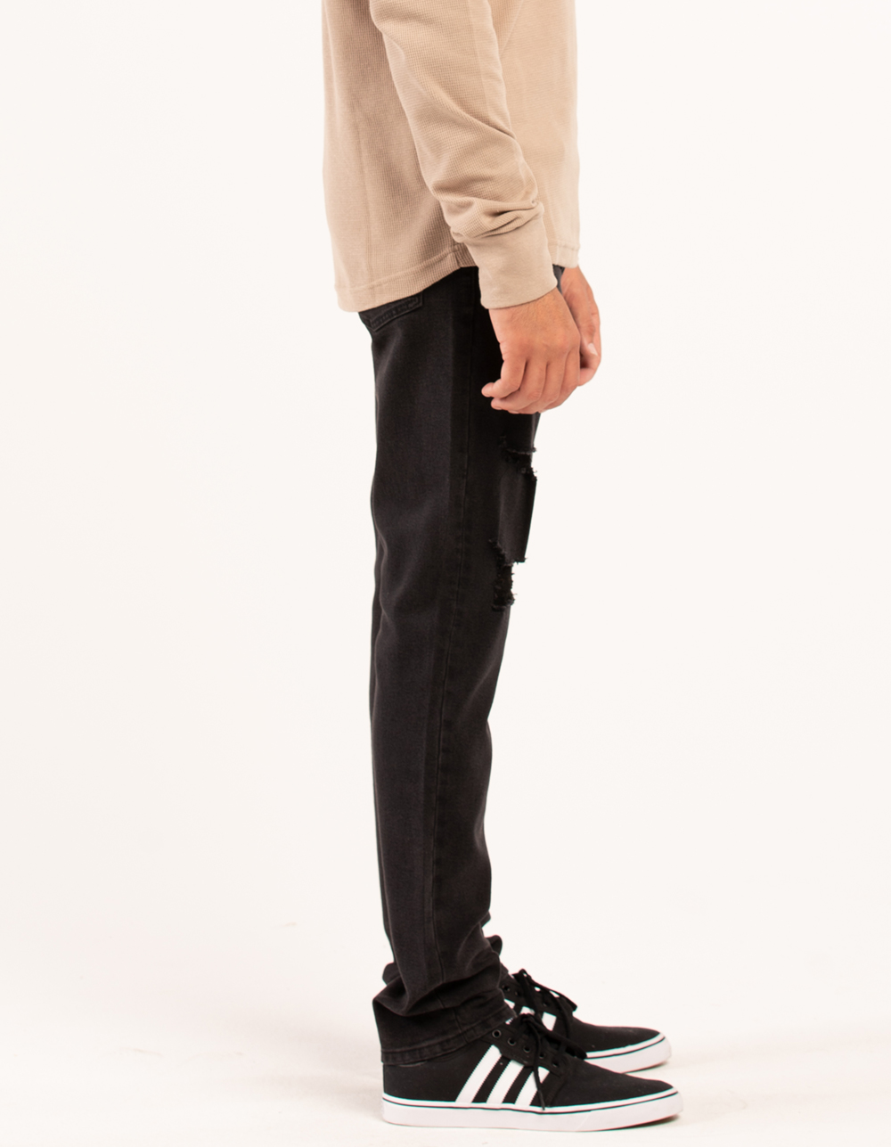 RSQ Mens Slim Taper Jeans - BLACK DESTRUCT