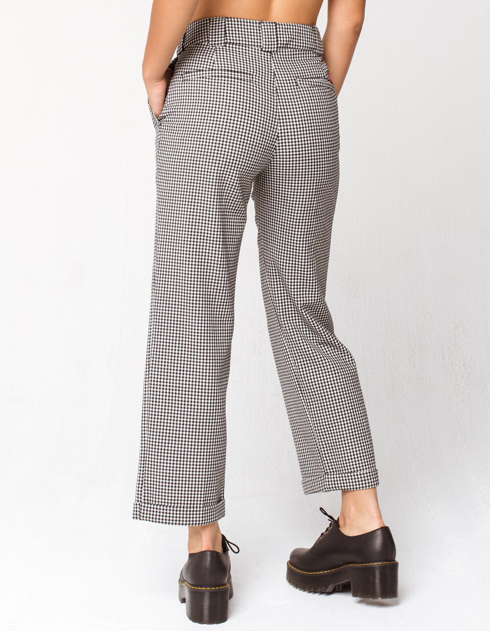 Dickies Checkered Roll Hem Crop Pants - BLACK/WHITE | Tillys