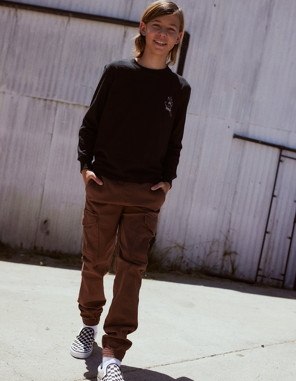 RSQ Boys Twill Cargo Jogger Pants - BROWN | Tillys
