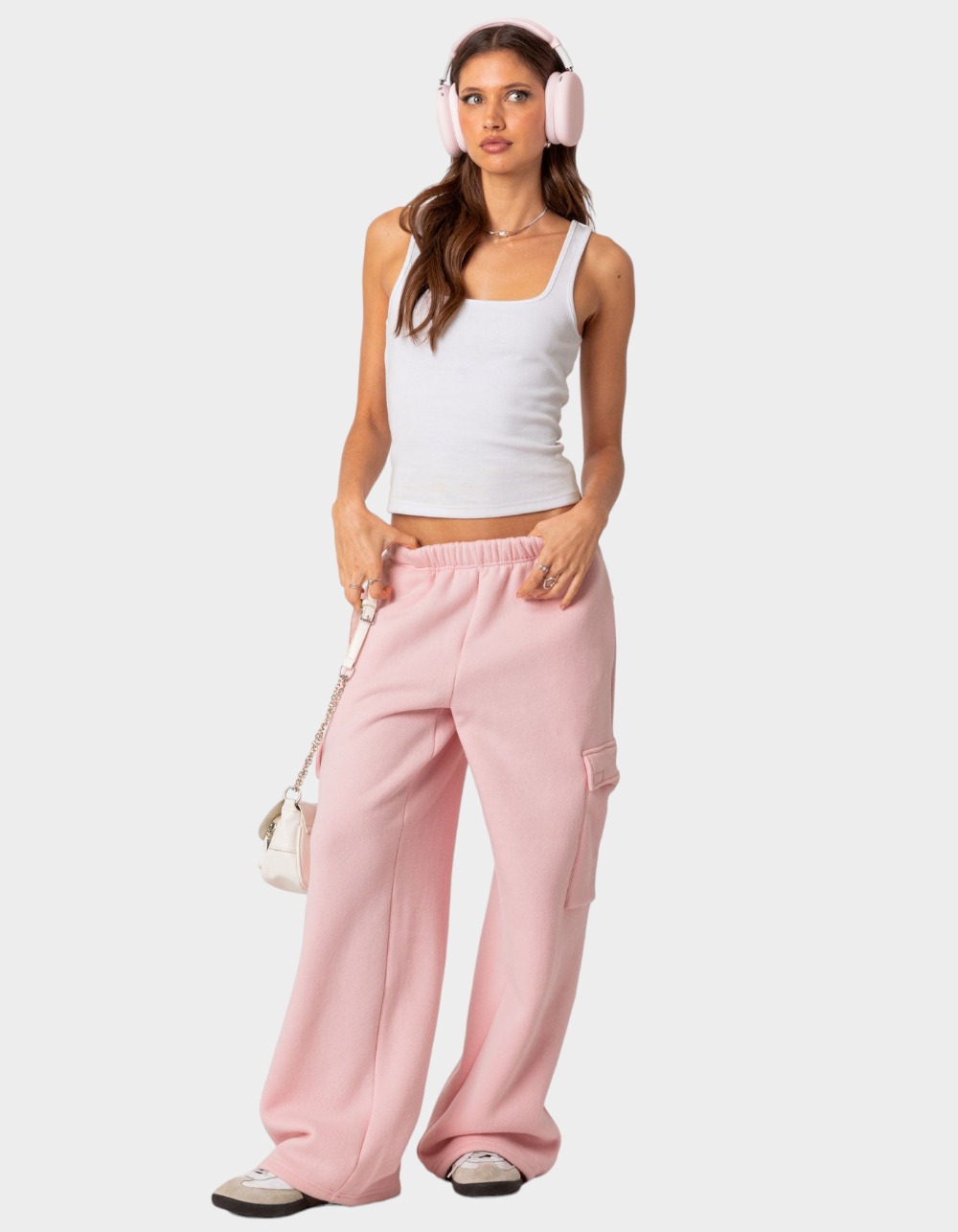 Women's Pink Sweatpants, Cargo, Denim & High-Waisted